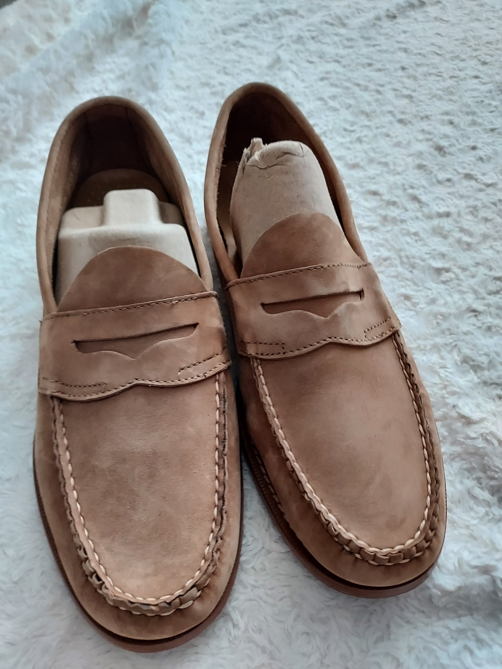G.H. Bass & Co. Weejuns Men's 10.5 Penny Loafers Suede Leather Light Brown